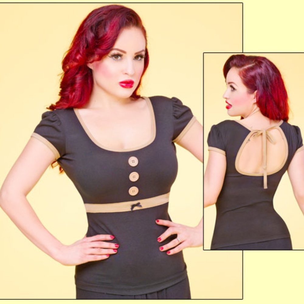 RockSteady Black and Tan Top NWT